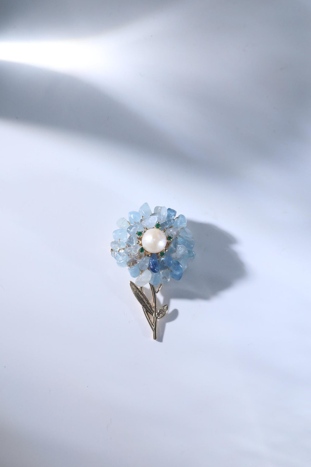 Morado Monet's Garden Brooch | Handmade Impressionist Jewelry with Peridot, Aquamarine & Amethyst for Blossoming Creativity
