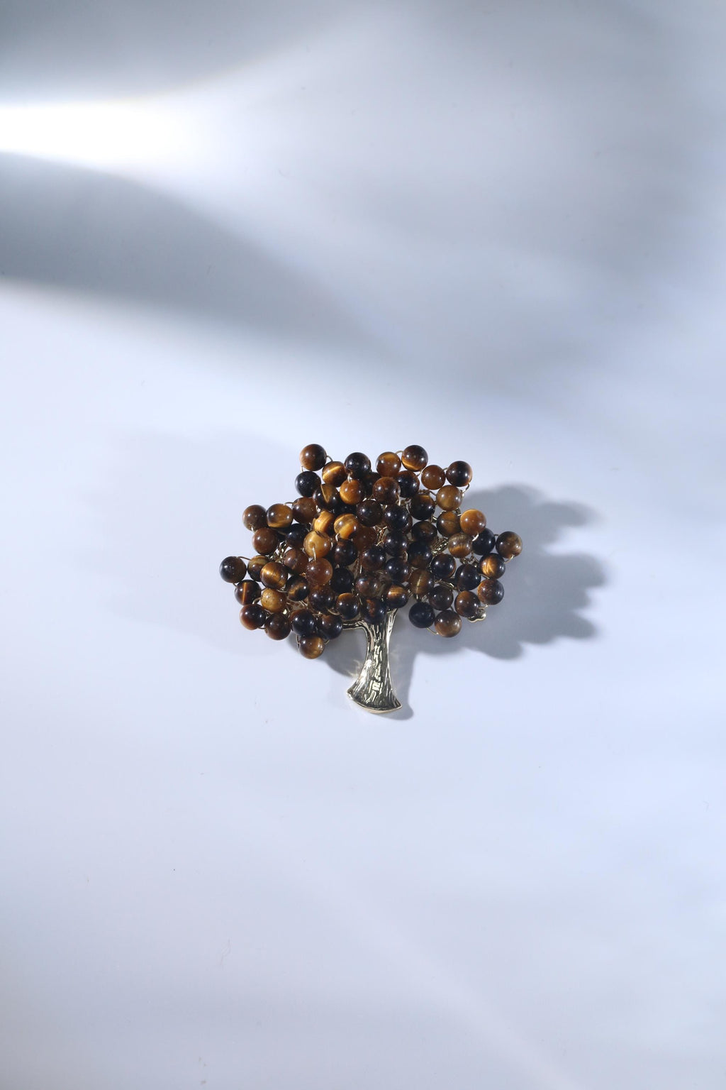 Morado Handmade Tree of Life Brooch: Tiger's Eye, Moonstone & Fluorite, Multi-Wear Pin