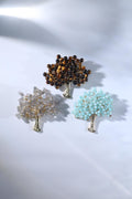 Morado Handmade Tree of Life Brooch: Tiger's Eye, Moonstone & Fluorite, Multi-Wear Pin