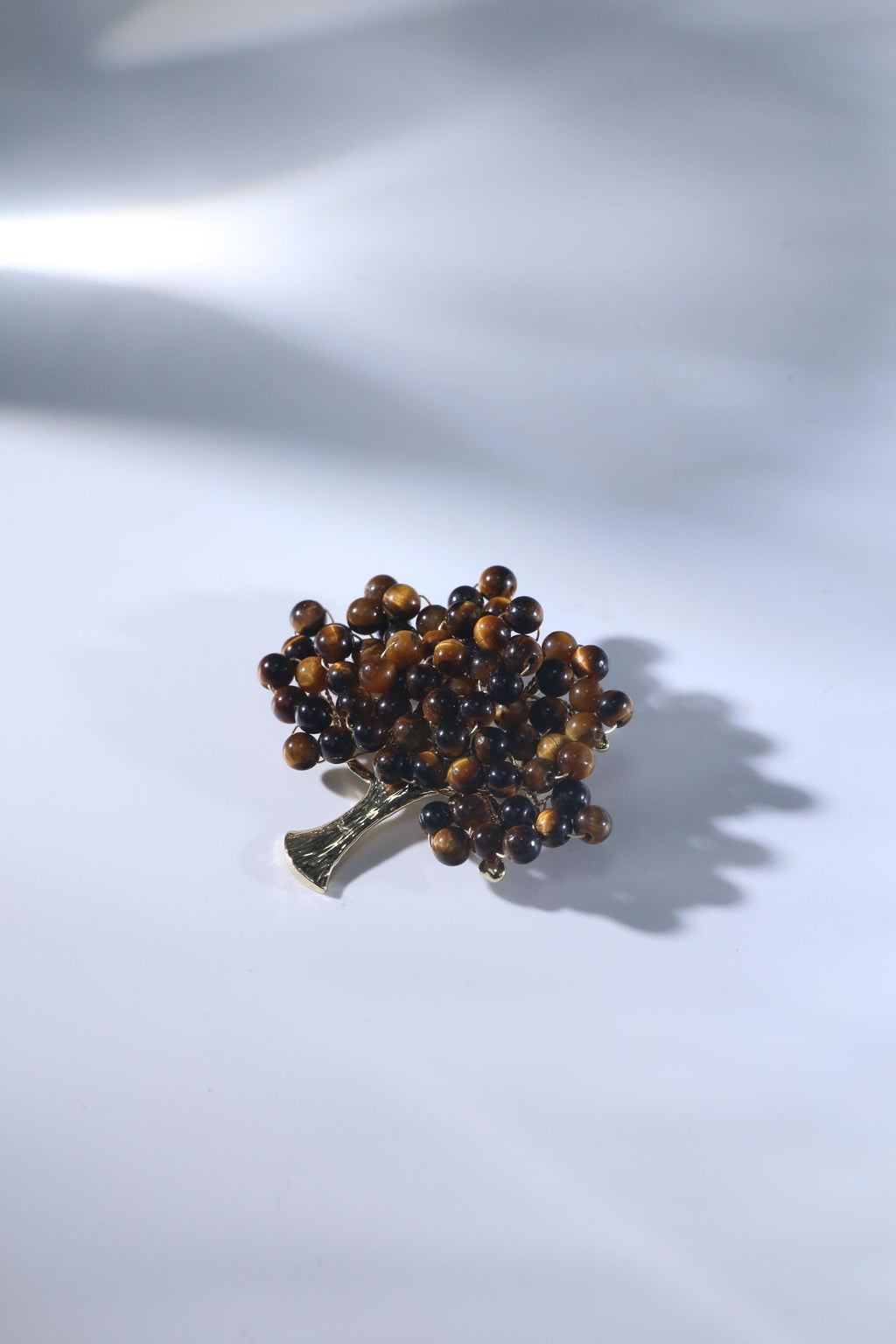 Morado Handmade Tree of Life Brooch: Tiger's Eye, Moonstone & Fluorite, Multi-Wear Pin