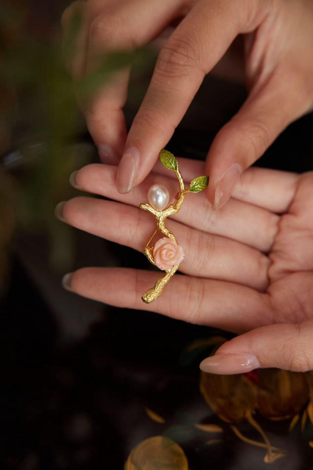 Morado Coral & Pearl Brooch: Sea Soul Talisman, Ancestral Protection, Multi-wear design