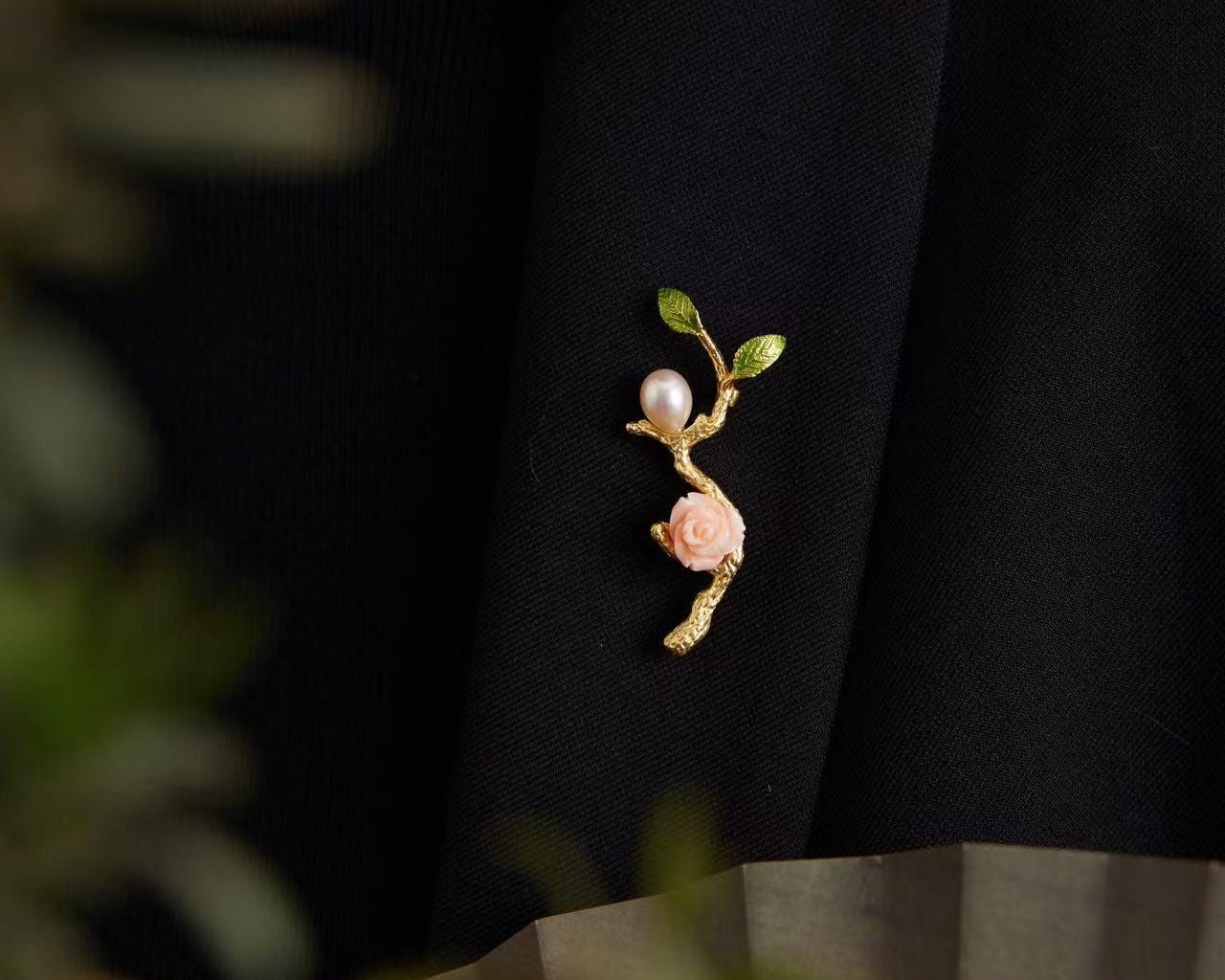 Morado Coral & Pearl Brooch: Sea Soul Talisman, Ancestral Protection, Multi-wear design