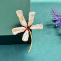 Morado Baroque Garnet Floral Brooch | Handmade Raw Gemstone & Copper Pin, Gold Plated Statement Flower