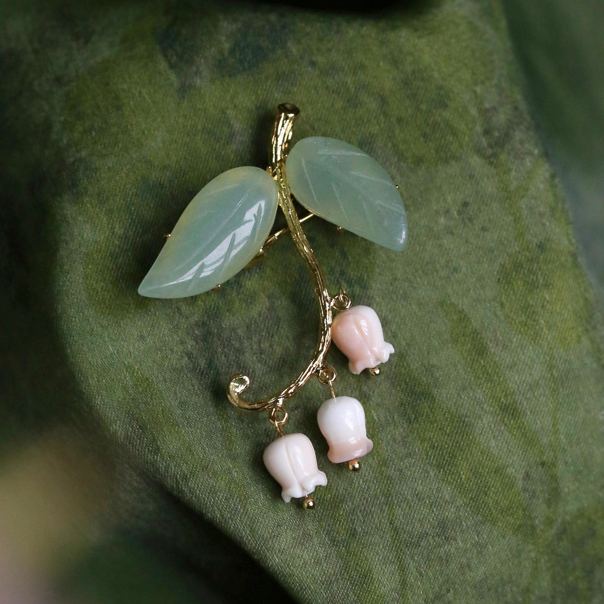 Morado Jade & Conch Shell Brooch, Ocean Guardian Amulet, Multi-wear design