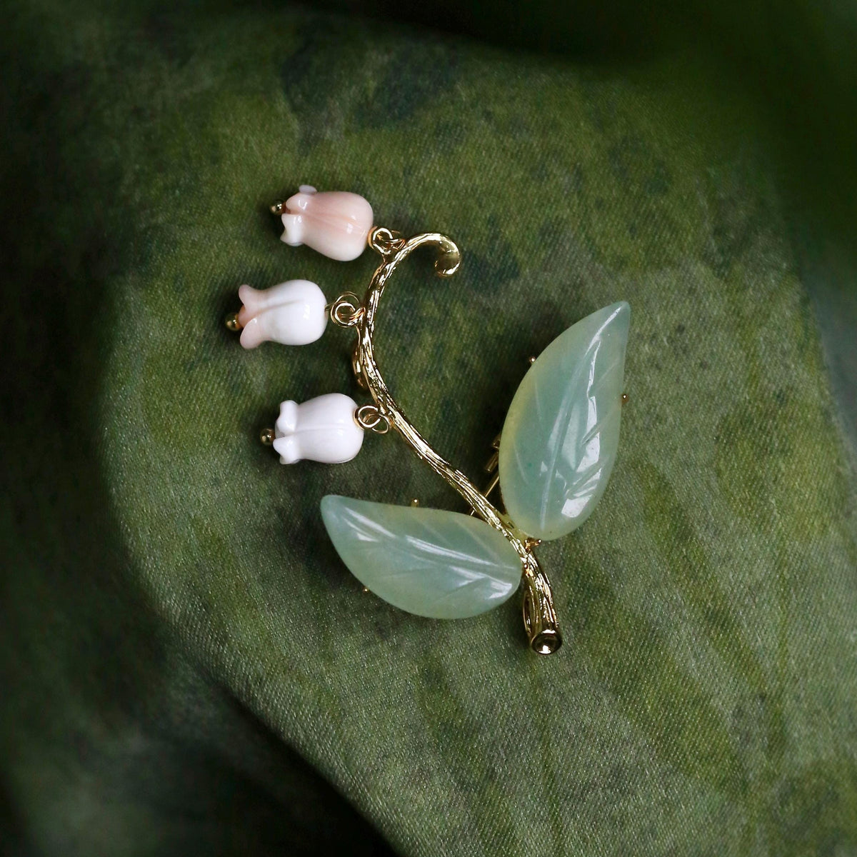Morado Jade & Conch Shell Brooch, Ocean Guardian Amulet, Multi-wear design