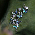 Morado Abalone Butterfly Brooch, Platinum Gold Plated Copper with Mother of Pearl Flower Pin