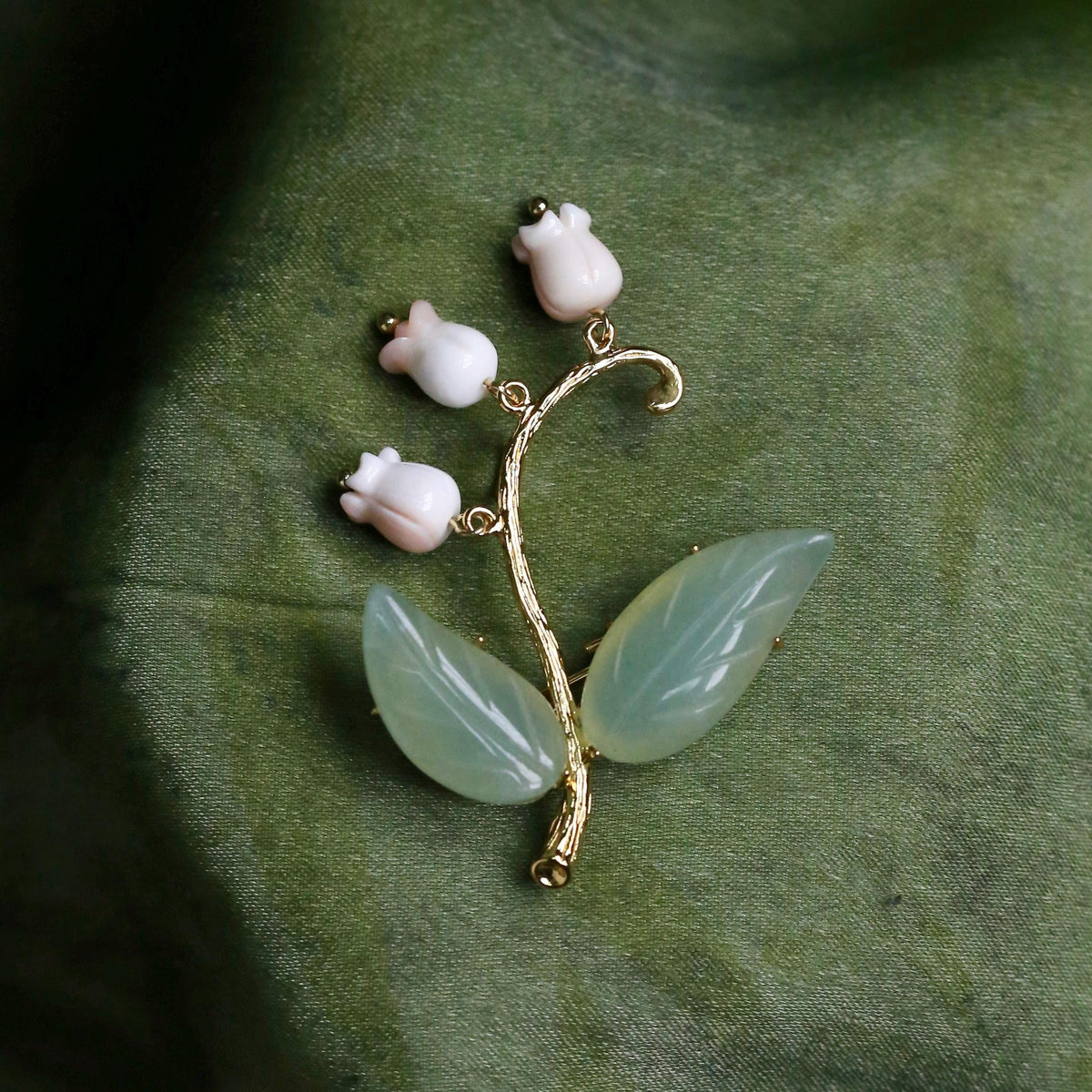 Morado Jade & Conch Shell Brooch, Ocean Guardian Amulet, Multi-wear design