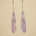 Morado Purple Plique-à-Jour Enamel Drop Earrings, 18K Platinum Sterling Silver