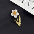 Morado Baroque Pearl Flower Brooch, Gold Plated Floral Lapel Pin, Multi-wear design